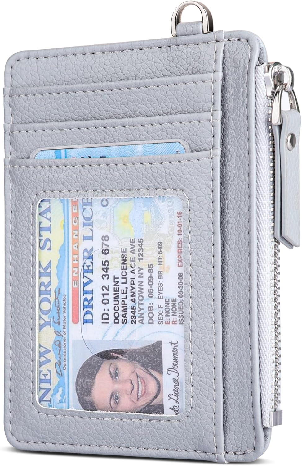 Porta Documenti, Carte di Credito e Tessere, Slim, Minimalista, con Blocco RFID, 1 Finestra Identificativa e Cerniera