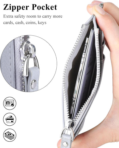 Porta Documenti, Carte di Credito e Tessere, Slim, Minimalista, con Blocco RFID, 1 Finestra Identificativa e Cerniera
